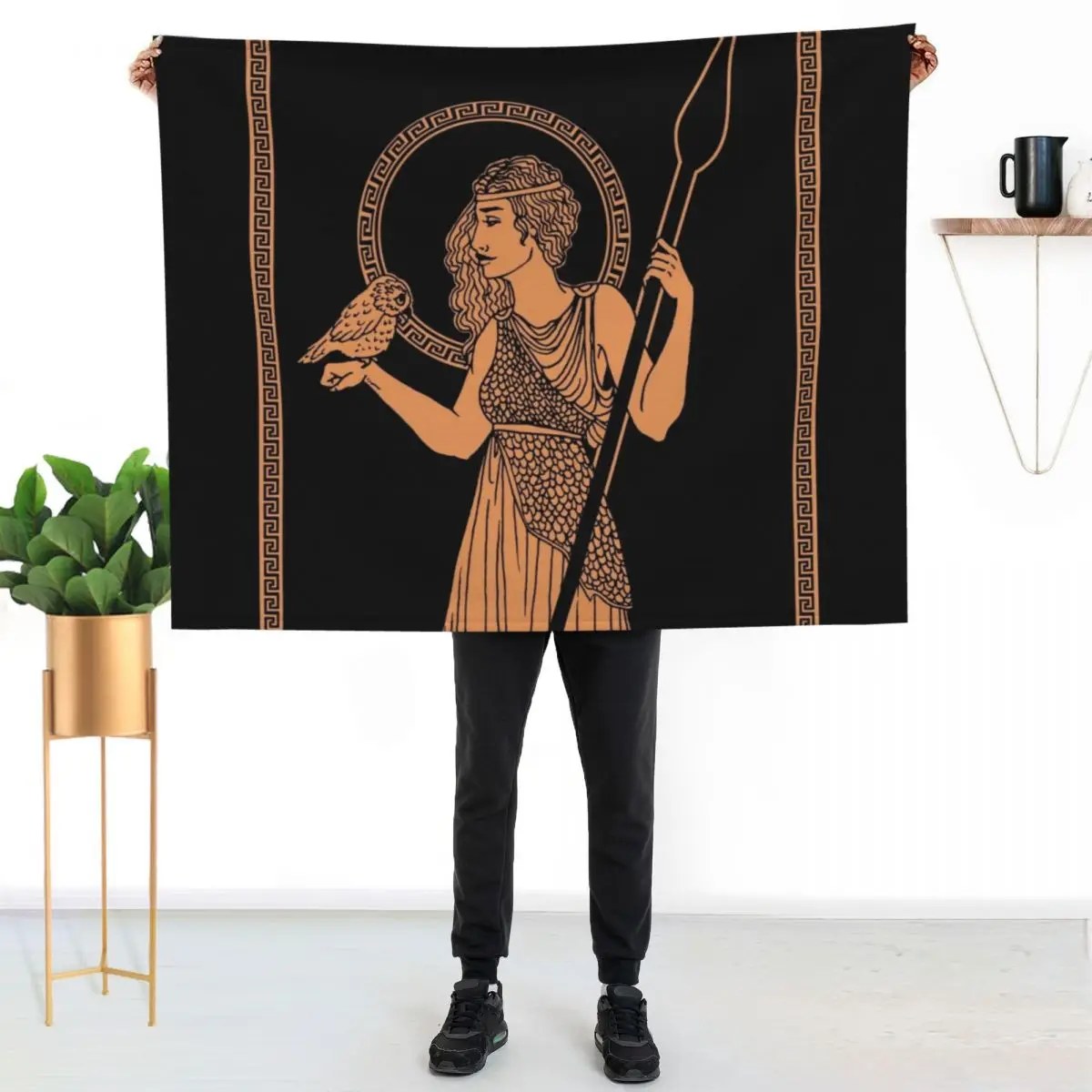 

Athena Pottery Throw Blanket Easy Care Comfortable Blanket for Couch