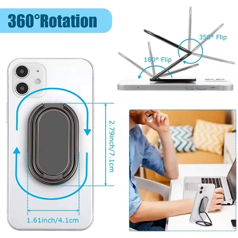 حامل متعدد الوظائف قابل للطي قابل للدوران كسول الظهر ملصق حلقة مشبك حامل هاتف للهاتف المحمول والكمبيوتر اللوحي حامل الهاتف المحمول #6