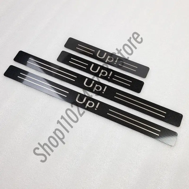 for Volkswagen VW UP UP! 2012- 2020 2021 Door Sill Scuff Plate Guard Stainless Steel Kick Pedal Sticker Car Styling Accessories