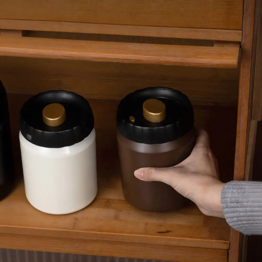 真空密閉式コーヒー豆保存容器、304ステンレス製食品保存容器、ハーブ、お茶、ナッツの鮮度保持に最適、キッチン収納に便利。