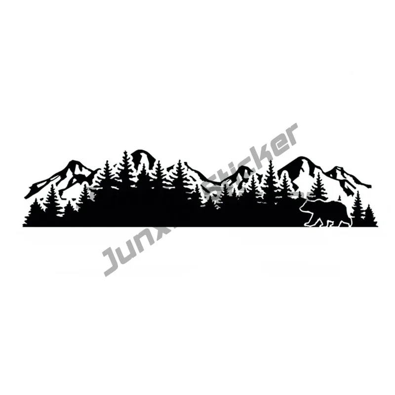 

Woodland Bear Vinyl Car Stickers Waterproof Decals for SUV Truck Forest Mountain Tailgate Body Auto Decor Accessories