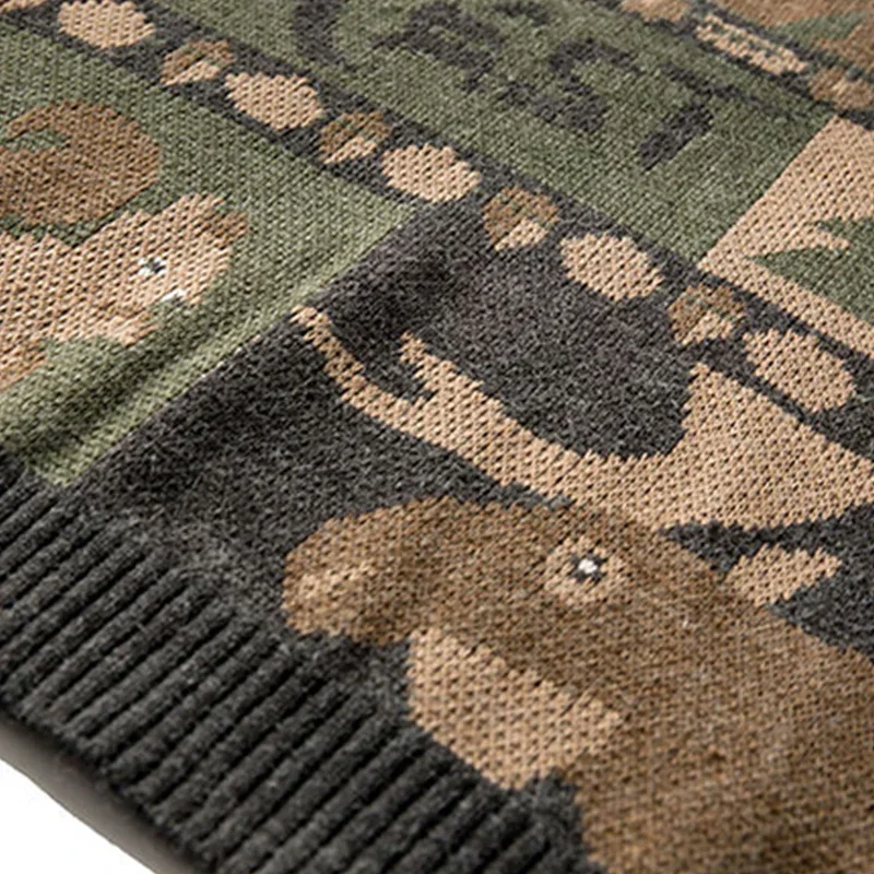 Y2k-suéter Vintage de invierno para hombre y mujer, suéter de punto con bonito oso japonés, ropa de calle Harajuku de Hip Hop, Tops