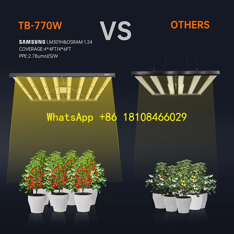 

Medium Power 770W Customizable LED Grow LightsIndoor Plant Lighting Using IP65 Waterproof Full Spectrum Dimmable Foldable