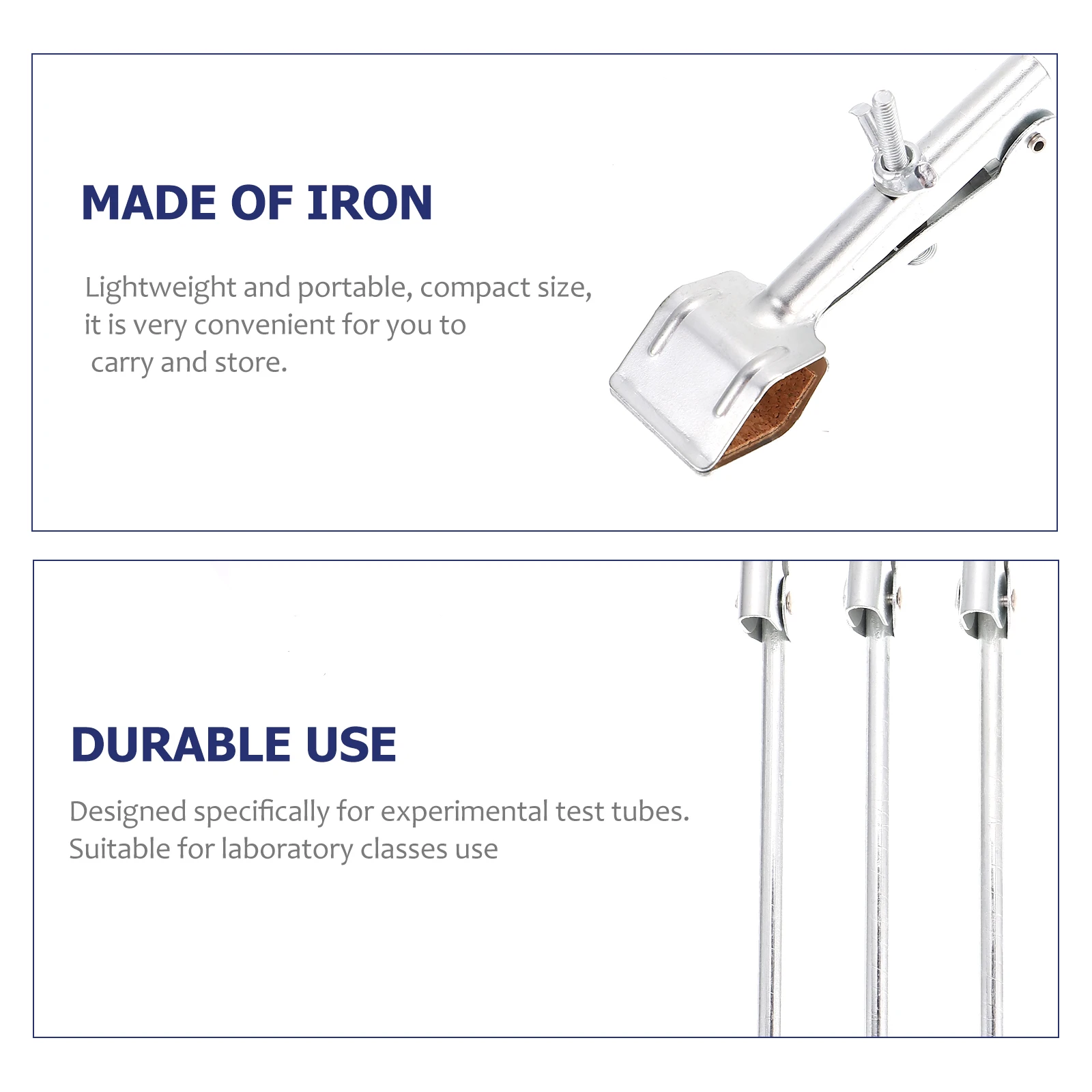 

4pcs Test Tube Clamp Silver Flask Clip Experiment Equipment Lightweight Rust Resistant Lab Accessories Teaching