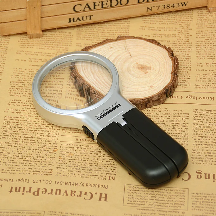 65Mm Handheld Magnifier Illuminated Magnifying Glass with Led Light for Reading/repair 3X Mini Pocket Microscope Jewelry Loupe