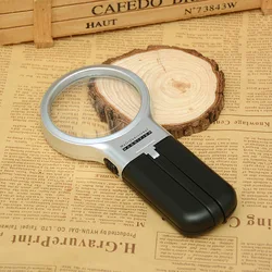 65Mm Handheld Magnifier Illuminated Magnifying Glass with Led Light for Reading/repair 3X Mini Pocket Microscope Jewelry Loupe