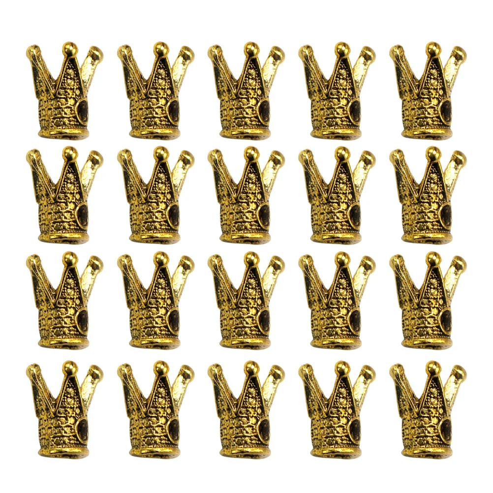 

20pcs Crown Pendant Charms Alloy Metal Diy Jewelry Making Accessory For Necklace Bracelet Keychain Golden Craft Supply