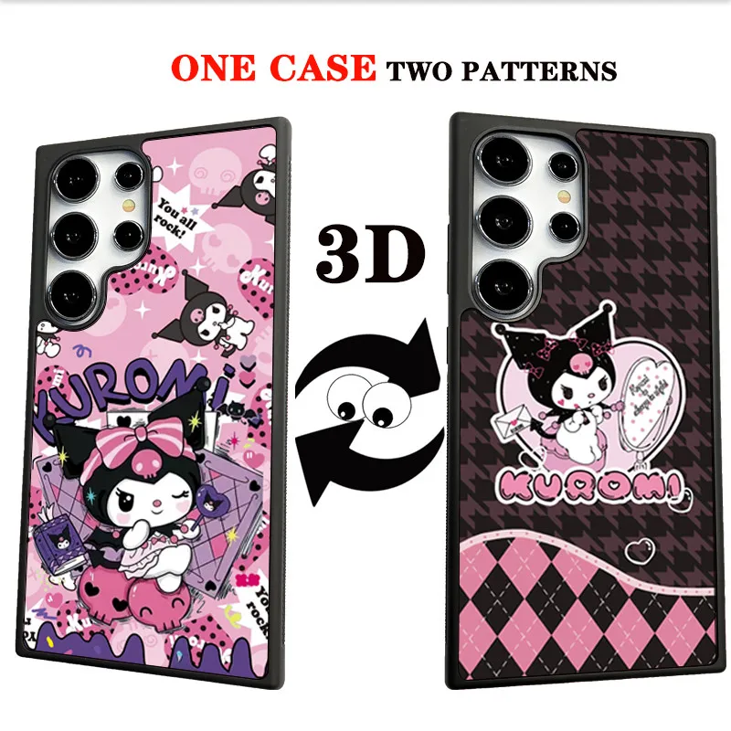 3D Change Kuromi Baby Case for Samsung Galaxy S22 S23 S24 Ultra Plus S24Ultra S23Ultra Princess Loli two Patterns Phone Cover