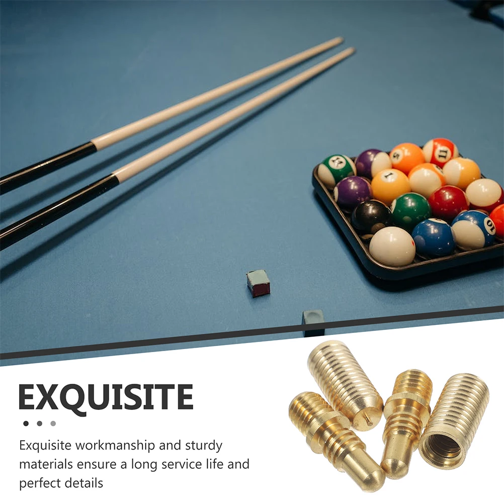 

4Sets Billiard Cue Joint Pin Screws Solid Copper Fasteners for Pool Cue Extension Rod Secure Fit No Rust High