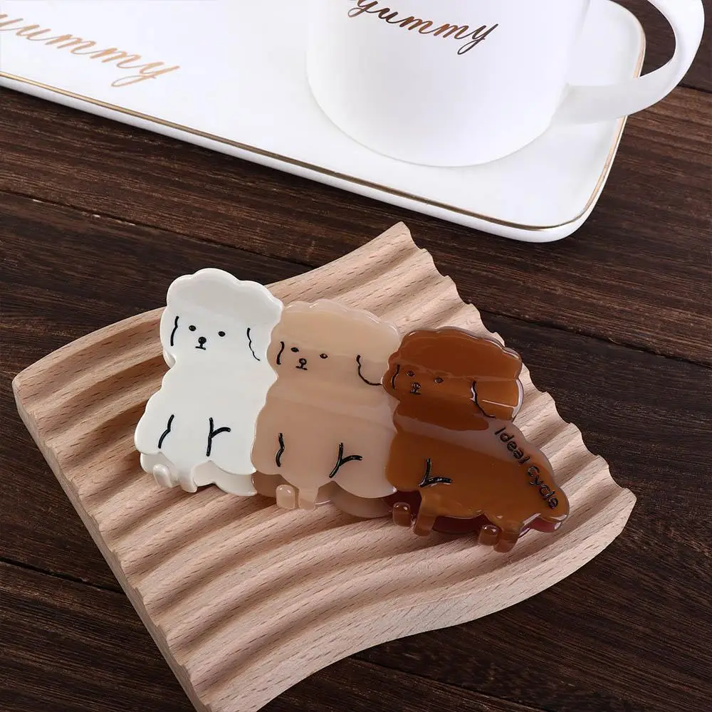 Doux élastique pour queue de cheval Ins pour les filles grande épingle à cheveux lettre acétate chien griffe de cheveux chiot chien coréen requin pince femmes pince à cheveux