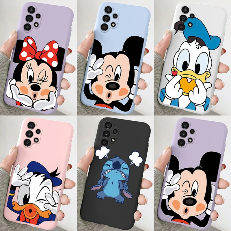 for Samsung Galaxy A13 5G A04s A 04S Phone Case Cute Cartoon Mickey Minnie Donald Duck Stitch Lovers Soft TPU Silicone Cover