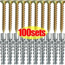 New Self Tapping Serrated Expansion Tube Screws Metal Pipe Drilling Plug for Concrete Wall Anchors Fasteners Bolt Kits Wholesale