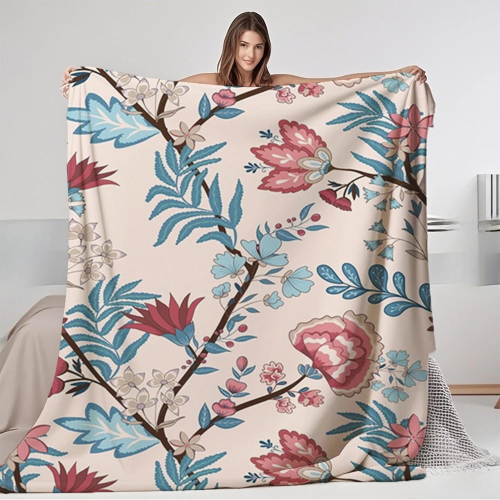 

Home Essential Flannel Soft Blanket Stay Wild Vintage Floral Bedsheet Thermal Blanket Breathable Hypoallergenic Blankets