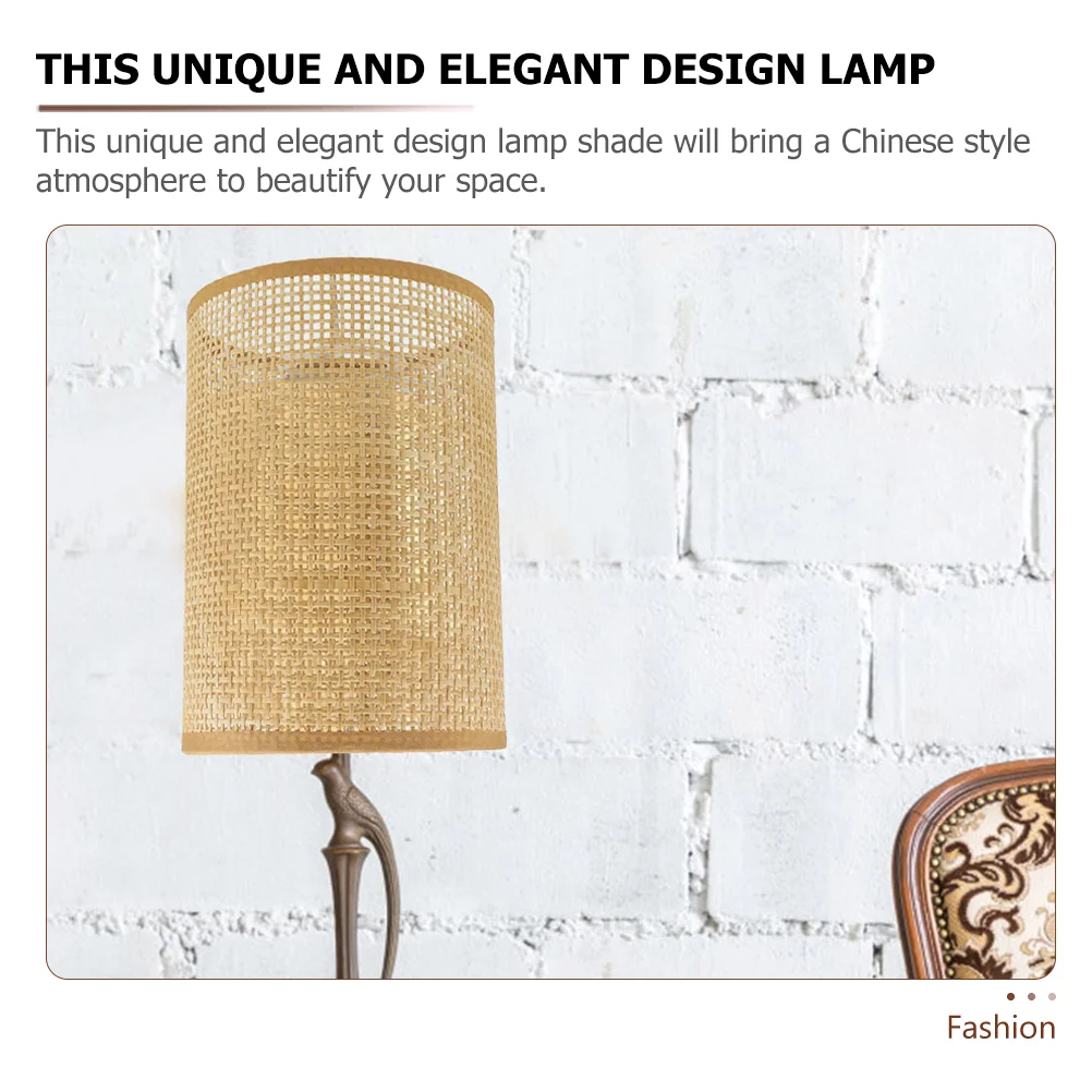 2 Pcs Lamp Shade Lampshade Replacement Shades for Table Hanging Woven Chandelier Country Rattan Unique Lampshades