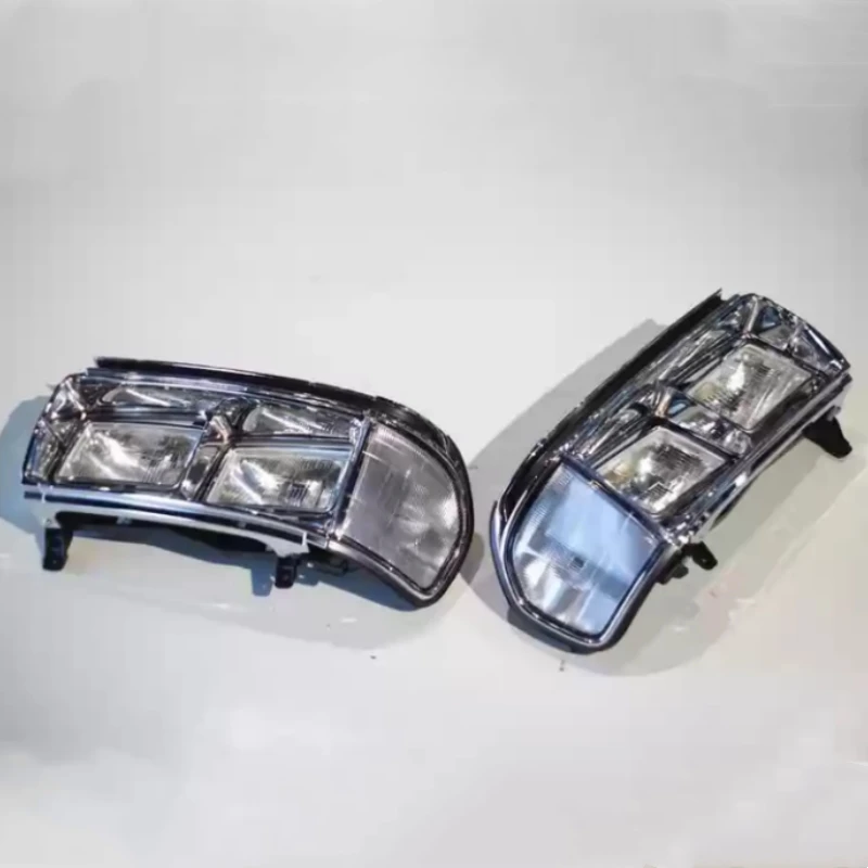 Front Headlight Assembly Corner Light Chrome Frame for Toyota Land Cruiser LC80 Daytime Running Light Turn Signal