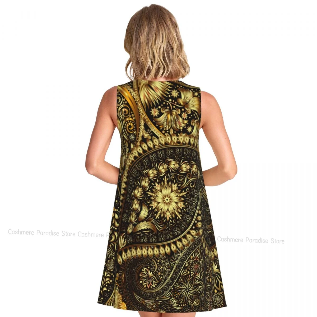 Robes d'été pour femmes, t-shirt de plage, sans manches, luxe, Vintage, Motif Floral, ethnique, décontracté, ample, débardeur, 2025