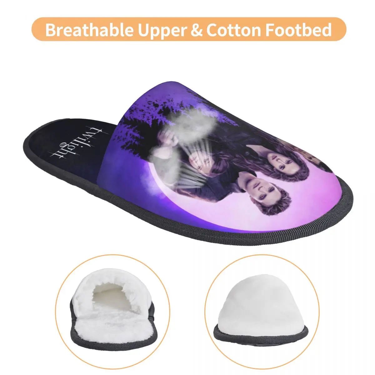 Custom The Twilight Saga Memory Foam Slippers Women Comfy Warm House Slippers view 3