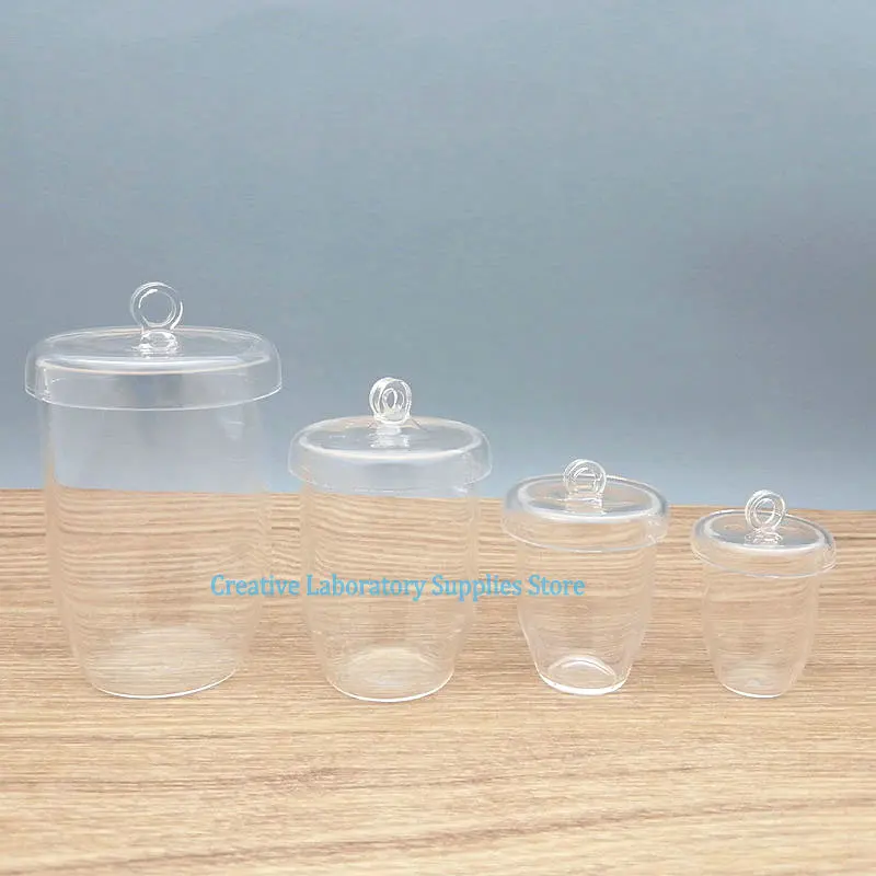 1 قطعة 5/10/20/30/50/100/150/200/250/300 مللي بوتقة كوارتز شفافة للمختبر مع غطاء أدوات تجريبية كيميائية #1
