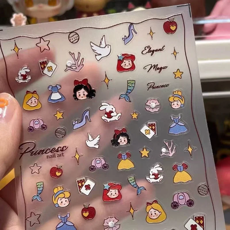 Nuova versione Q Disney Biancaneve Simpatico cartone animato Periferia Adesivo per manicure 3D Studente Diario Divertimento Adesivo decorativo impermeabile fai da te