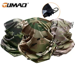 Camo Tactical Bandana Face Mask Neck Gaiter Cover Hiking Hunting Camping Bicycle Outdoor Sports Adjustable Tube Scarf Men Women