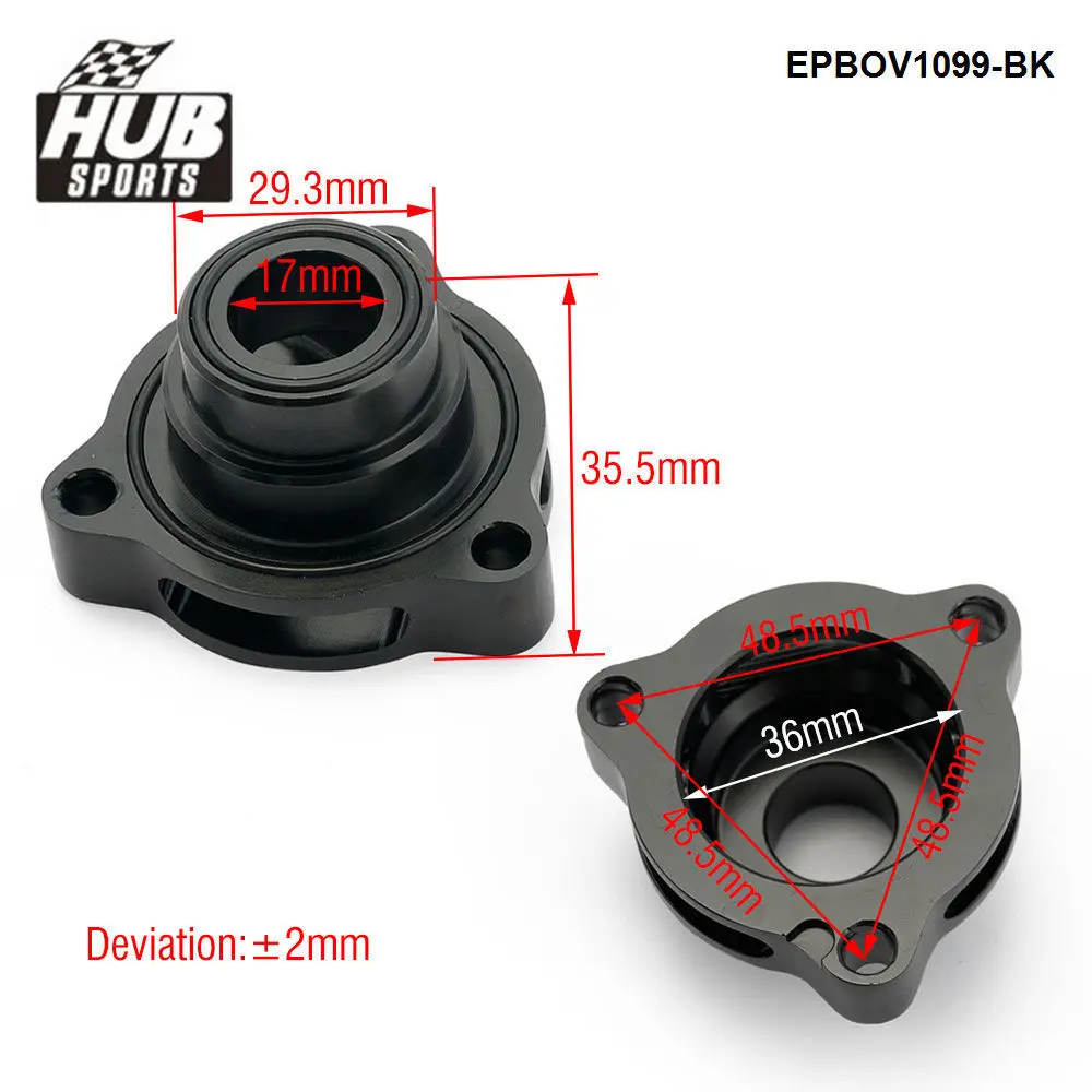 HUB sports Turbo Blow Off Valve Adapter BOV Adaptor VW GTI Golf Mk7 Mk7.5 / Jetta A3 1.8T Bypass Valve Etc. EPBOV1099-BK