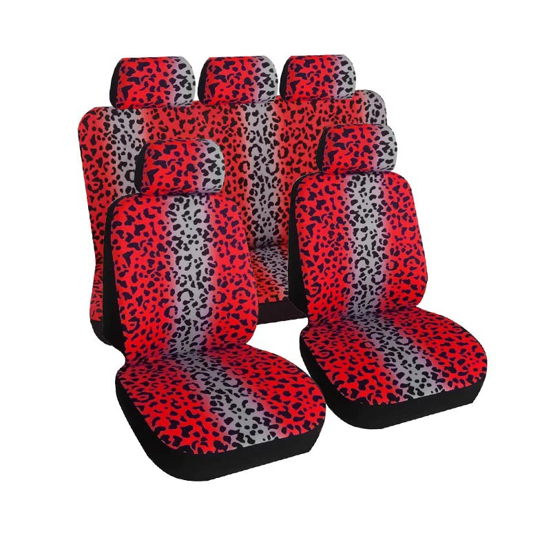 Luxury Leopard Print Car Seat Cover Comfortable Breathable Material Multi Color Leopard Print Universal Seat Cover