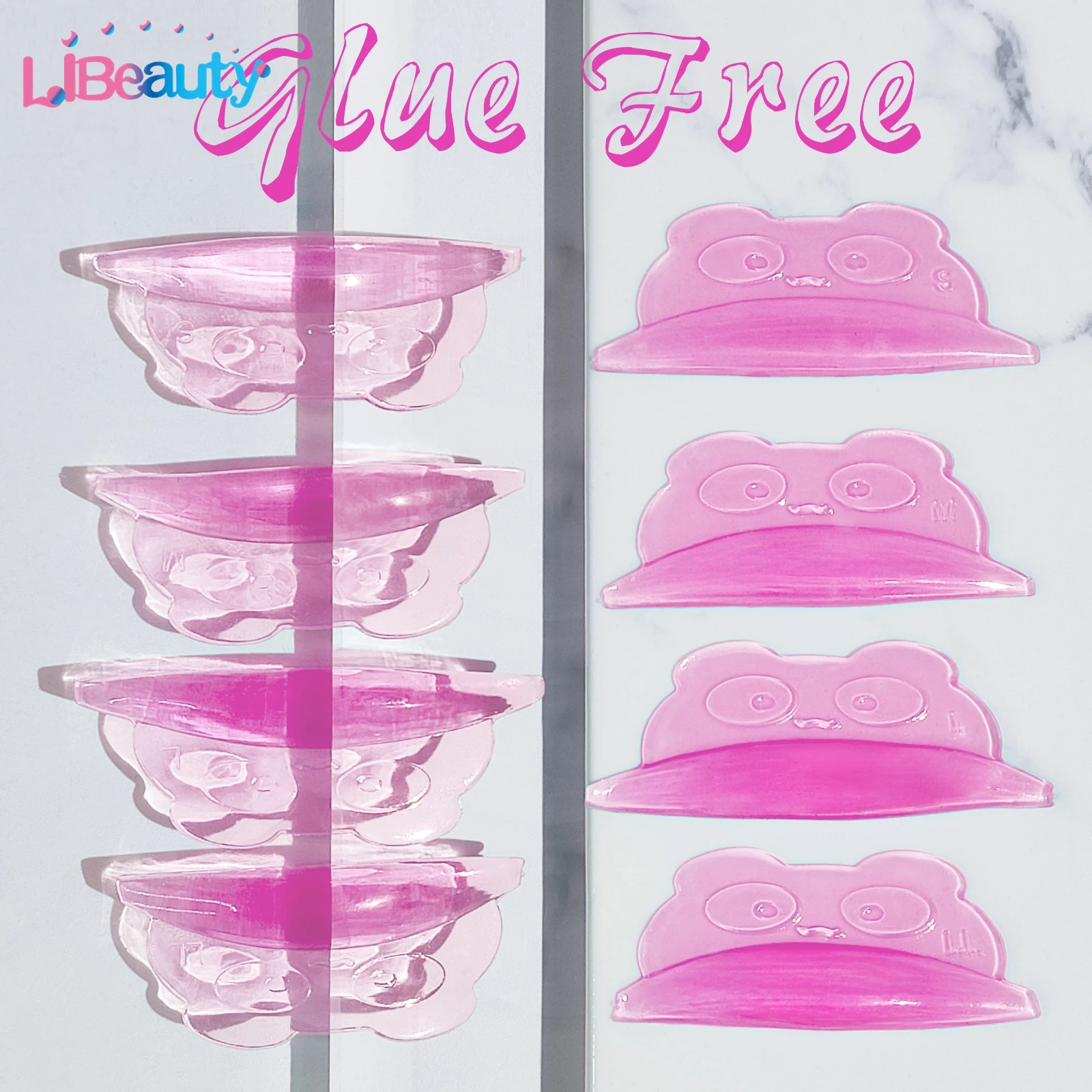 Wholesale 2 Sets Free Glue Silicone Eeyelash Curling Iron Sticky Lash Lift Shield Lifting Eyelash Curler Accessories Makeup Tool