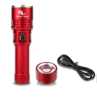 

Мощный сверхъяркий фонарик Shan Bao Red для кемпинга на открытом воздухе, с регулируемым фокусом, в комплекте с аккумулятором 3000 мАч