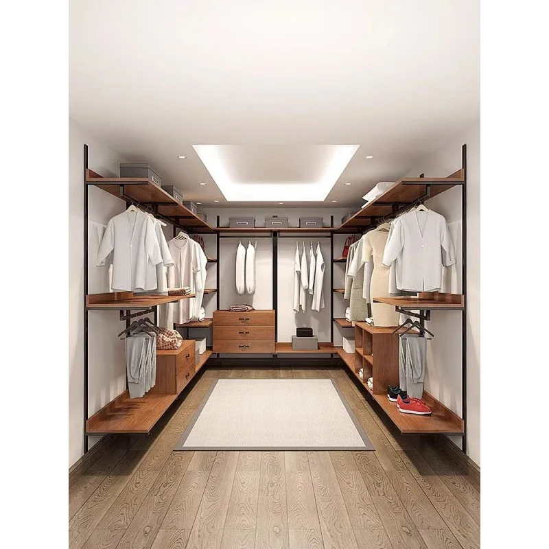 wardrobe cloakroom storage rack clothing store hanging metal hanger bedroom walk-in wrought iron hanger