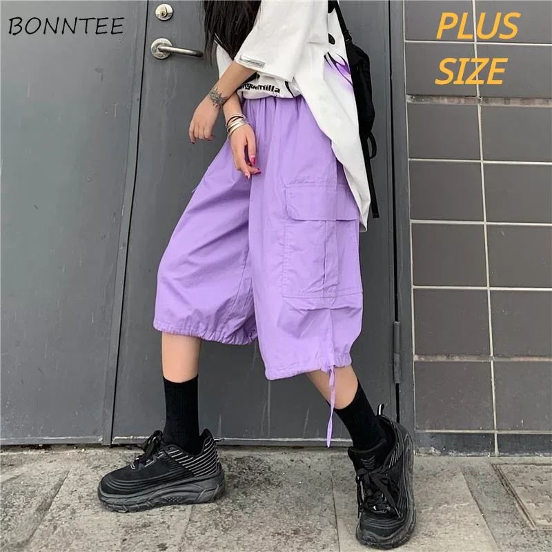 Casual Cargo Pants Women Calf-length Japanese Style Chic Popular Leisure BF Unisex Fashion New Harajuku Summer All-match Female