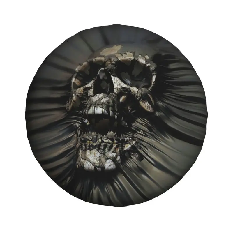 Custom Horror Skull Wrap Tire Cover 4WD 4x4 SUV Gothic Death Skeleton Spare Wheel Protector for Honda CRV 14