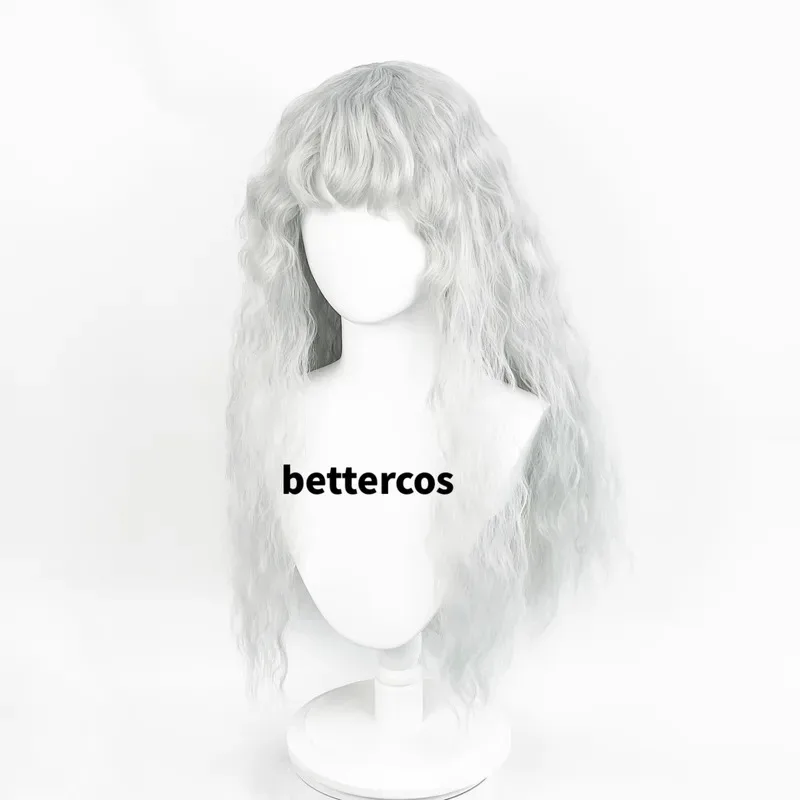 คอสเพลย์กริฟฟิต -วิกผมยาว 70 ซม. หยิกหยักสีเทาอ่อน เหมาะสำหรับงานปาร์ตี้ฮาโลวีนและคริสต์มาส