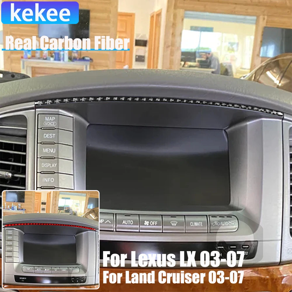 

Real Carbon Fiber Car Accessories Center Console Strips Trim Cover Soft Sticker For Lexus LX For Toyota Land Cruiser 2003-2007