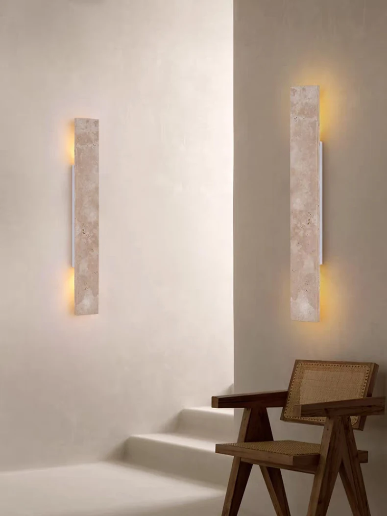 Rectangle Natural Marble Wall Lamp G9 Bulb Indoor