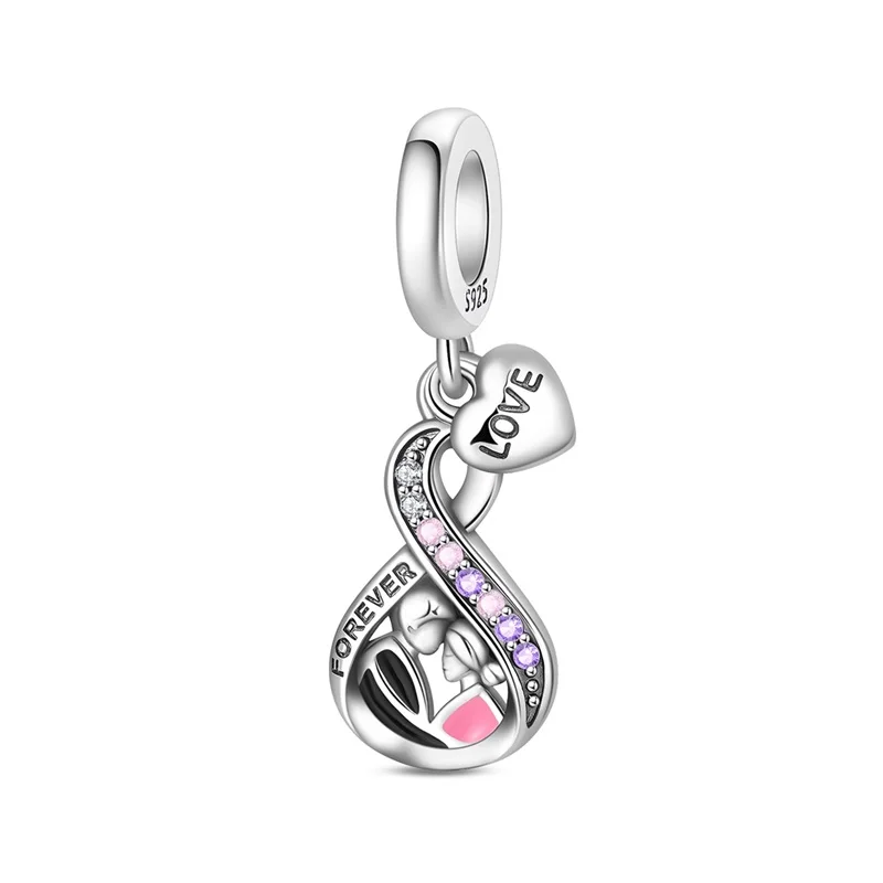 925 Sterling Silver Eternal Love Charms Pendant Fit Original Bracelet DIY Women Wedding Jewelry Gift
