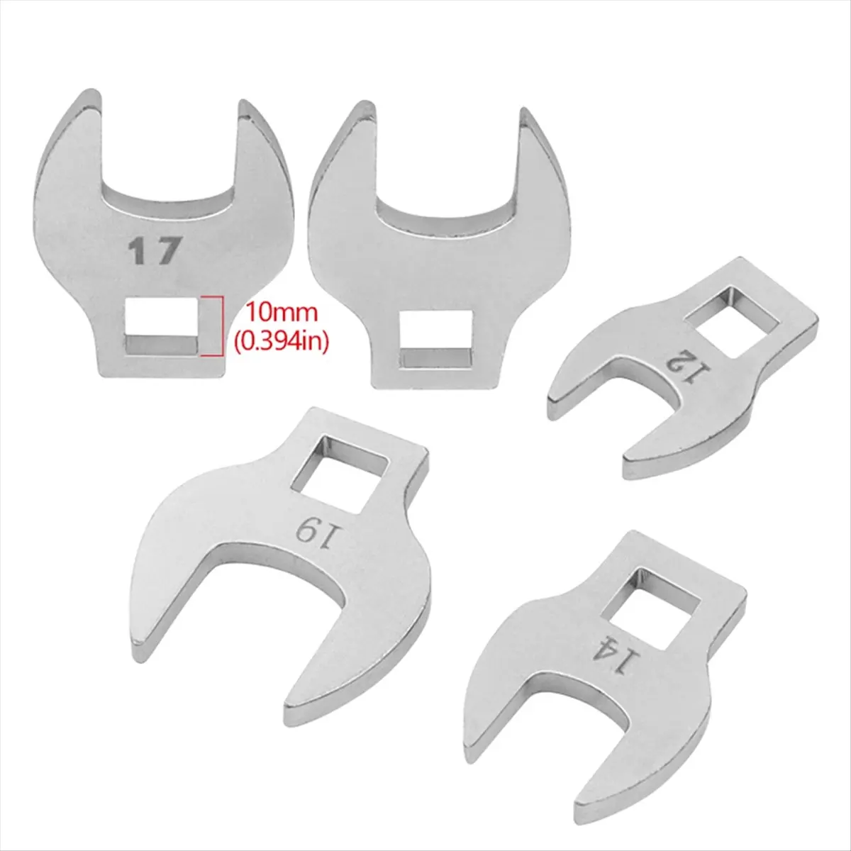 A67T NEW 8 Piece Horn Ratchet Wrench Set 3/8 Inch Interchangeable Handle Medium Drive L-Shaped Horn Spanner Accessories