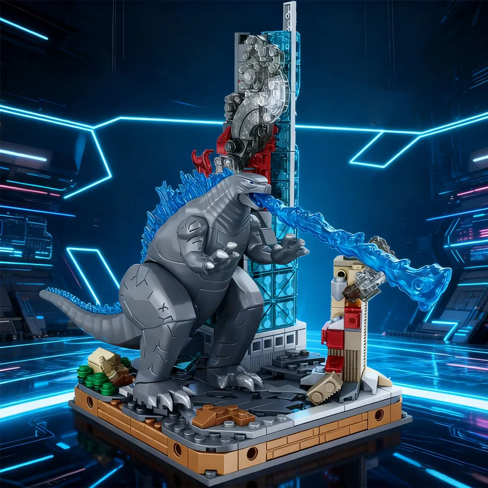 1284개 몬스터 모델 블록 세트 귀여운 고라 걸작 만들기 방 장식용 완벽한 생일 선물