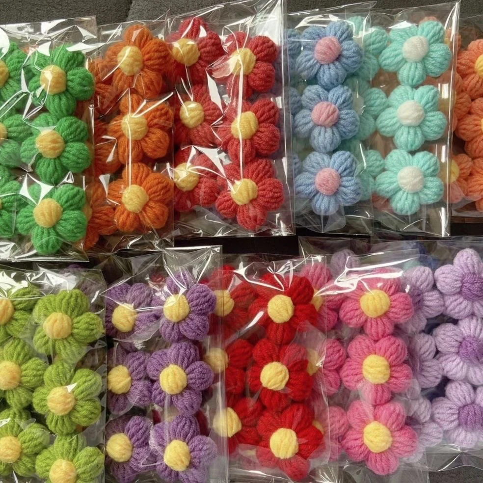 1/30pcs Colorful Cotton Fluff Flowers Women DIY Handmade Woolen Flower Bags Clothing Material Ornaments Jewelry Accessories