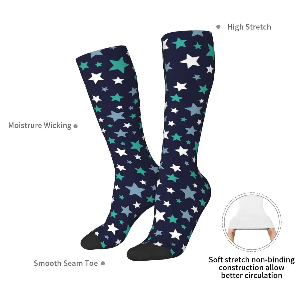 Calcetines orientados Aroace Stars Harajuku medias absorbentes del sudor calcetines largos para todas las estaciones accesorios para regalos unisex