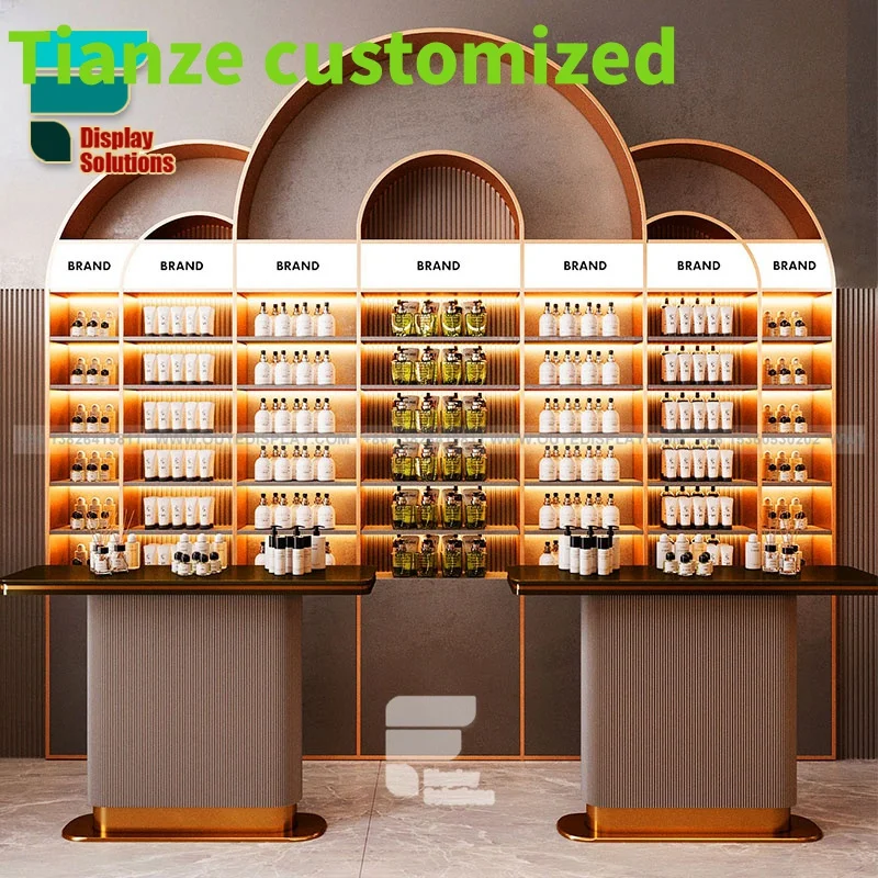 Customized-Luxury Store Perfume Display Perfume Showcase Display Stand Decorative Perfume Merchandise Display Cabinet