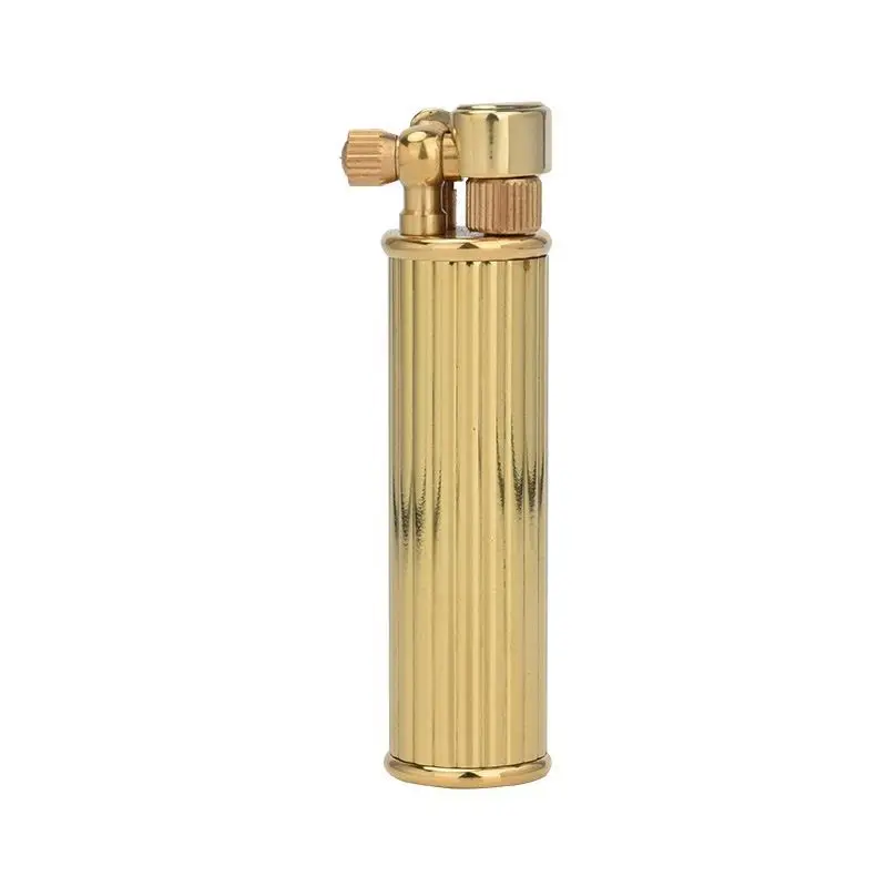 3 Style Retro Cylindrical Brass Kerosene Oil Lighters For Pipe Cigarette