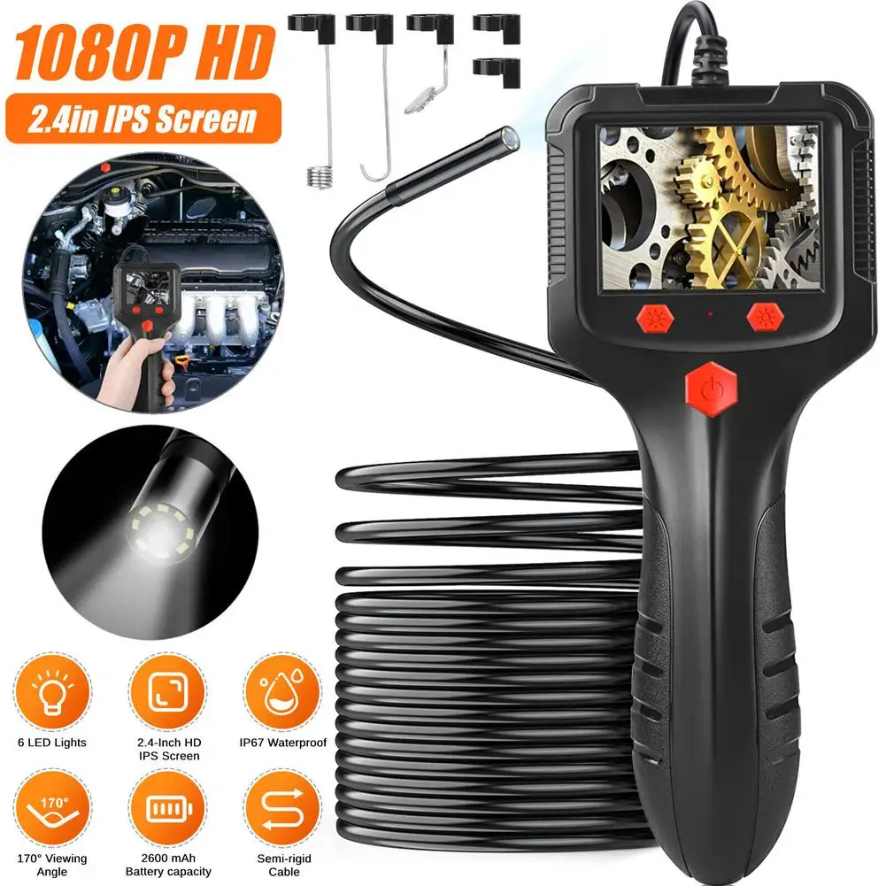 

Portable Pipe Endoscope With Screen 8mm Lens Hd Camera Handheld Industrial Peepscope Detector Front 2m Car Accessories Drop Ship