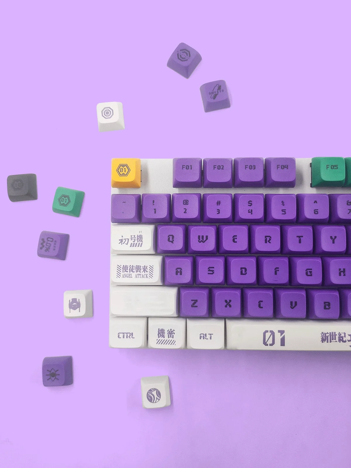 134 Keys EVA Initial machine one XDA MAProfile Keycaps Japanese Anime Key Cap For Mechanical Keyboard Cherry MX Switch