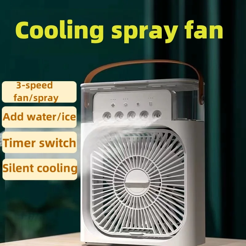 3 In 1 Fan AIr Conditioner Household Small Air Cooler LED Night Light Portable Humidifier Air Adjustment Fan Office Home Fan New