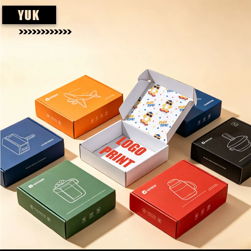 Color Aircraft Express Box Packing Box Rectangular Clothing Packing Box Small Card Customization Wholesale