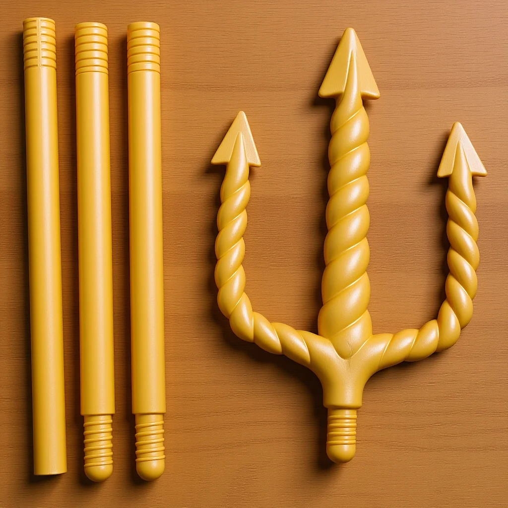 Diabelski Trójząb do Cosplayu i Dekoracji Halloweenowych, Demoniczny Spiralny Trójząb, Odłączany Rekwizyt Sceniczny