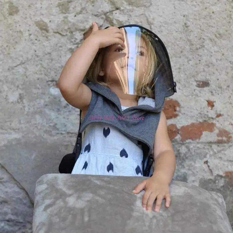 قبعة واقية دافئة بغطاء رأس للأطفال من 49ME مع غطاء أمان درع كامل الوجه قابل للإزالة #4