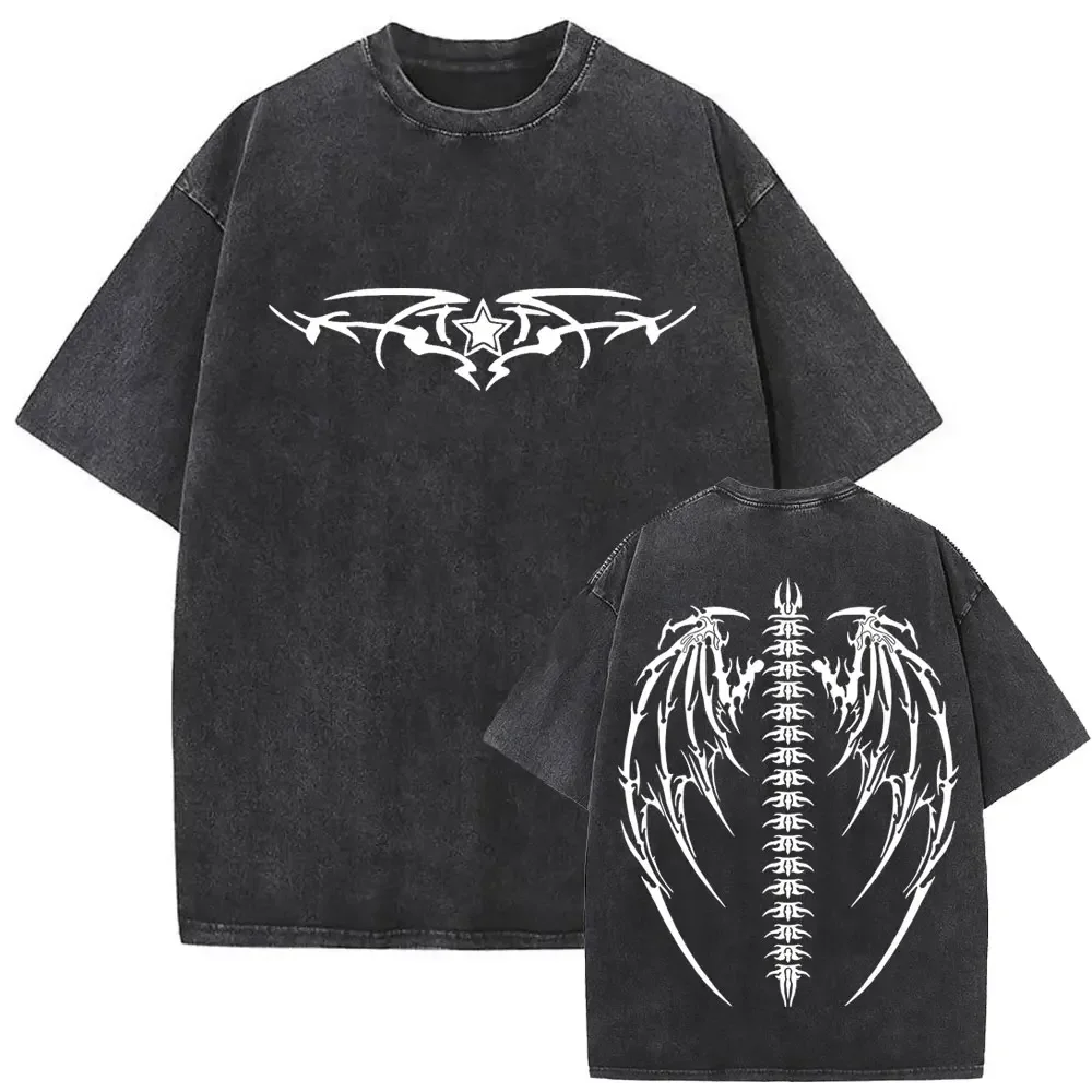เสื้อยืดลายกราฟิกวินเทจ Jesus Is King เสื้อยืดแขนสั้นสไตล์คริสเตียนสำหรับผู้ชายและผู้หญิง เสื้อยืดโอเวอร์ไซส์สไตล์โกธิคและร็อค