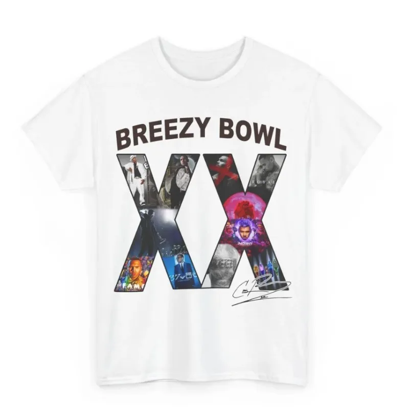 

Chris Brown Breezy Bowl XX Tour 2025 Tee Merch T-shirts Women Men Fashion Casual Crewneck Short Sleeve Streetwear T-shirt Gift