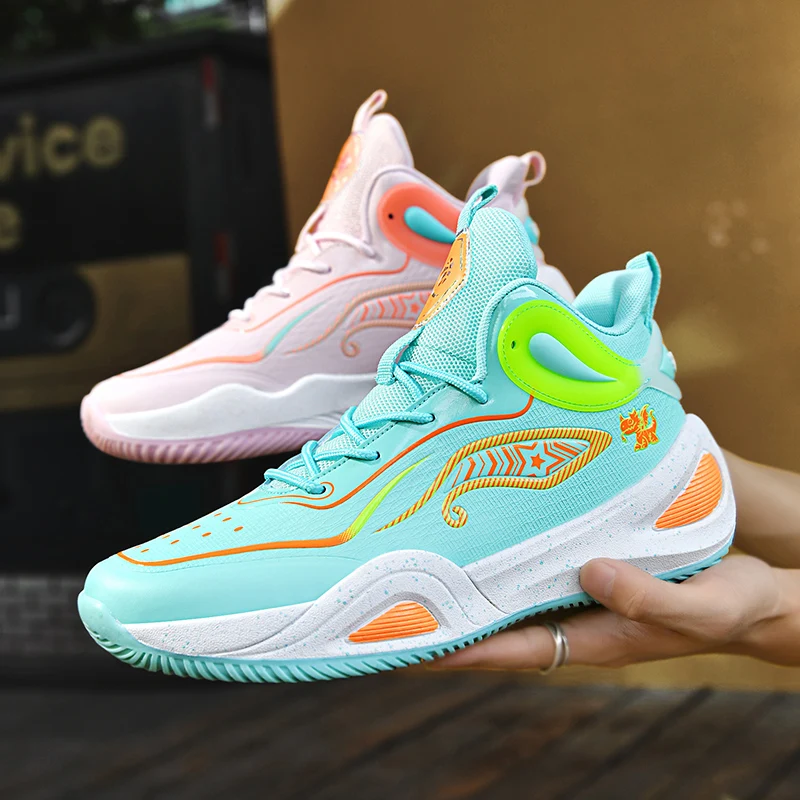 高品質で実用的なバスケットボールシューズ、快適で通気性のあるメッシュ素材、男女兼用、高反発、摩擦音のあるスニーカー